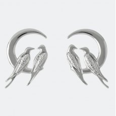 Sara Miller Love Birds Stud Earrings Silver