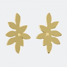 Sara Miller Leaf Stud Earrings Gold