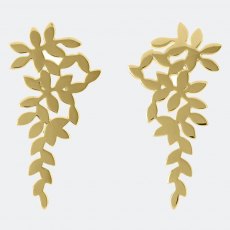 Sara Miller Leaf Cluster Earrings Gold