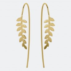 Sara Miller Leaf Pull Through Earrings Gold