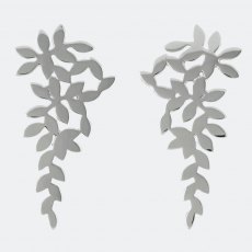 Sara Miller Leaf Cluster Earrings Silver