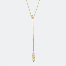 Sara Miller Leaf Y Necklace Gold