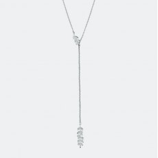 Sara Miller Leaf Drop Necklace Silver