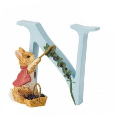 Cotton Tail Ornament - Letter N