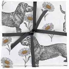 Thornback & Peel Dog & Daisy Set Of 4 Napkins