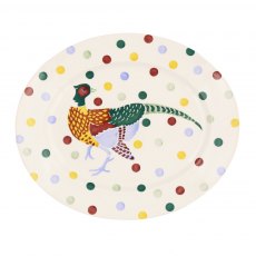 Polka Dot Pheasant Medium Oval Platter