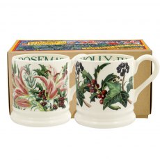 Winter Flowers S/2 0.5pt Mugs Boxed (NEW)