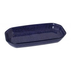 Ceramic Bath Storage Dish Blue With Dots