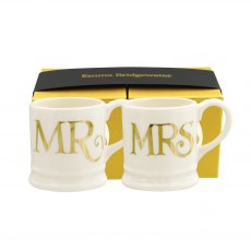 Emma Bridgewater Gold Set of 2 Tiny Mugs Boxed