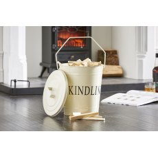 Inglenook Cream Kindling Bucket with Lid