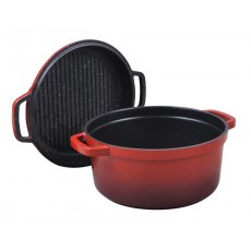 24cm Round Casserole & Grill Pan