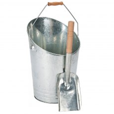 Inglenook Galvanised Bucket and Shovel With Wooden Handle