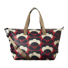 Orla Kiely Matt Laminated Spring Bloom Zip Holdall Poppy