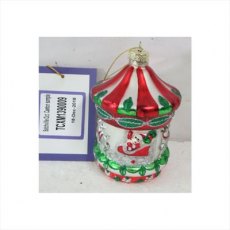 Multi Coloured Hanging Glass Carousel Ornament