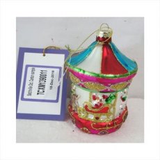 Multi Coloured Hanging Glass Carousel Ornamnent