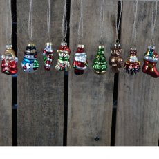 Box/15 Hanging Glass Christmas Ornaments