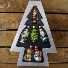 Box/6 Hanging Christmas Glass Ornaments