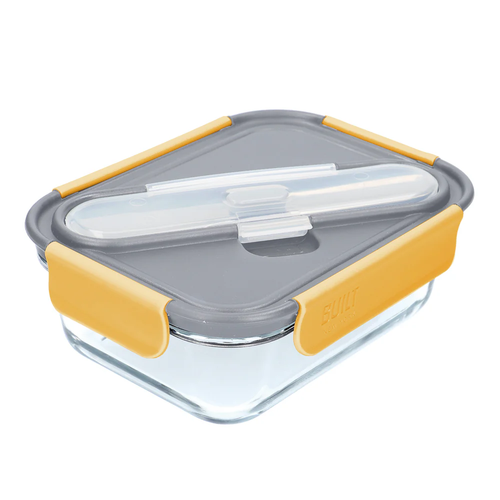 Built NY Stylist Glass 900ml Lunch Box with Cutlery
