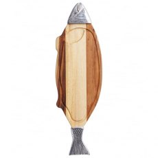 MasterClass Acacia Wood & Metal Fish Serving Board