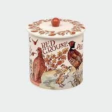 Emma Bridgewater Game Birds Biscuit Barrel With Biscuits