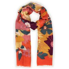 Powder Modern Floral Print Scarf Tangerine