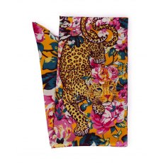 Powder Leopard Floral Satin Neck Scarf