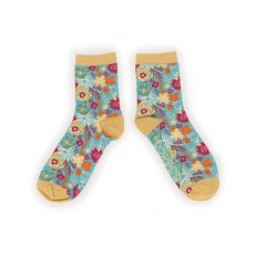 Powder Modern Floral Ankle Socks Turquoise