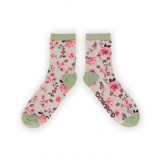 Powder Pink Blossom Ankle Socks