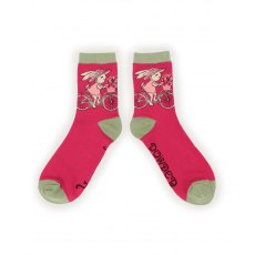 Powder Bicycling Bunny Ankle Socks