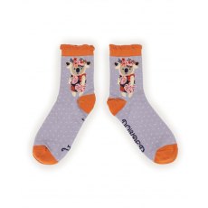 Floral Koala Ankle Socks