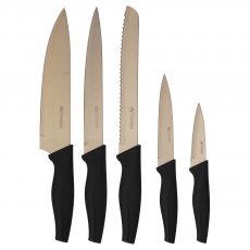 Viners Opulence Rose Gold 5pc Knife Block Set