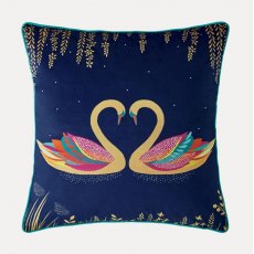 Sara Miller Swan Cushion 50x50cm Navy