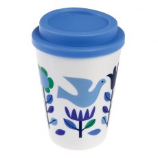 Folk Doves Reusable Travel Mug