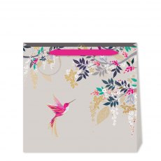 Sara Miller Grey Hummingbird Large Gift Bag