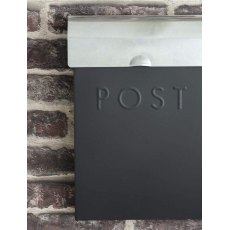 Garden Trading Post Box With Lock Carbon With Galvanised Steel Lid