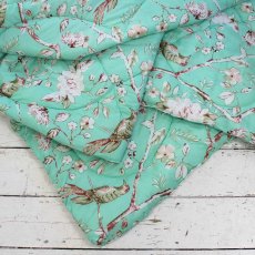Mint Blossom Double Quilted Throw 265x220cm