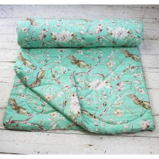 Mint Blossom Double Quilted Throw 265x220cm