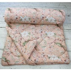 Powell Craft Peach Blossom Double Quilted Throw 265x220cm