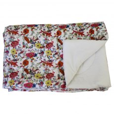 Powell Craft White Peacock Double Quilted Throw 240x260cm