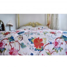 Powell Craft Pink Floral Double Quilted Throw 265x220cm