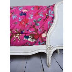 Powell Craft Hot Pink Birds Double Quilted Throw 265x220cm