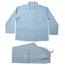 Powell Craft Sky Blue Linen Pyjamas