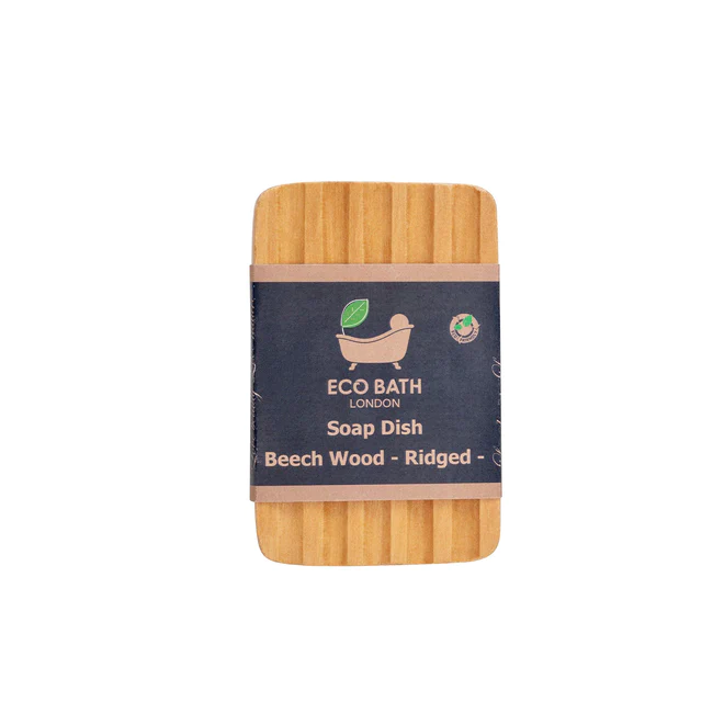 Eco Bath Soap Dish Beech Wood Ridged