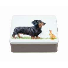 Jo Stockdale Best Friends Deep Rectangular Tin Dachshund & Biscuits