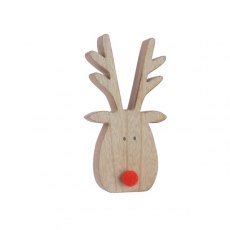 Wooden Deer With Pumpkin Nose