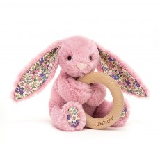 Jellycat Blossoom Tulip Bunny Wooden Ring Toy