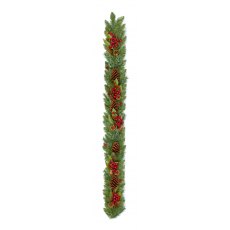 Natural Red Berry Garland With Pine Cones 1.8M