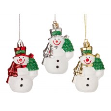 Hanging Snowman Tree Trim 3asstd