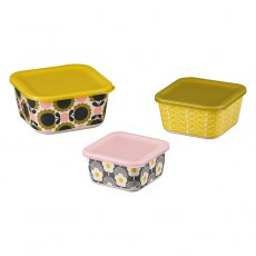 Orla Kiely Bamboo Set Of 3 Nesting Pots Scallop Flower Forest