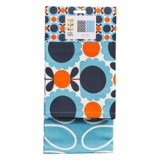 Orla Kiely S/2 Tea Towels Scallop Flower Sky